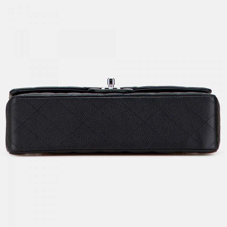 Pre Owned Chanel Black Medium Classic Caviar Double Flap