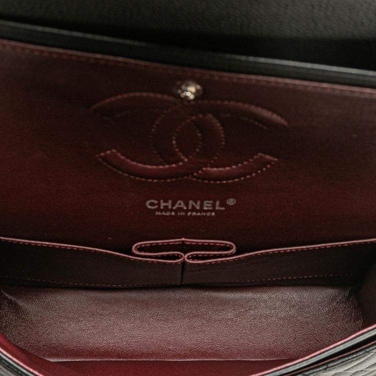 Pre Owned Chanel Black Medium Classic Caviar Double Flap