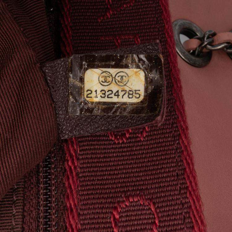 Pre Owned Chanel Pink Paris Salzburg Mini Quilted Glazed Calfskin and Felt Edelweiss Flower Flap