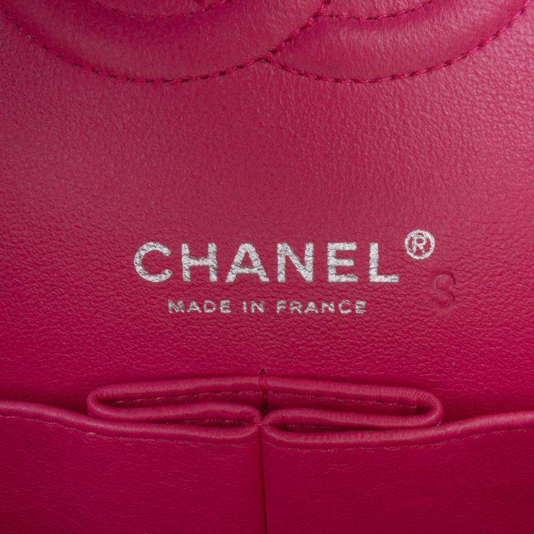 Pre Owned Chanel Pink Medium Classic Lambskin Double Flap