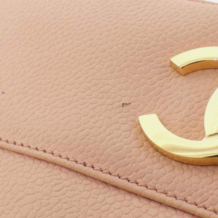 Pre Owned Chanel Pink Leather Shoulder Bag