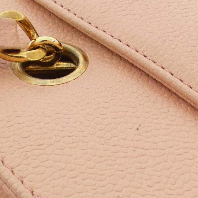 Pre Owned Chanel Pink Leather Shoulder Bag