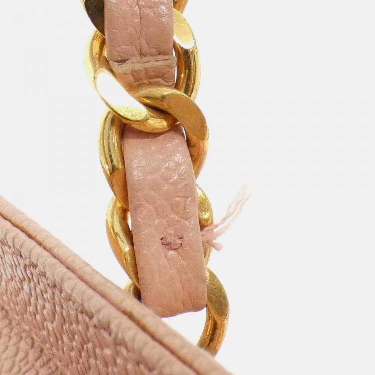 Pre Owned Chanel Pink Leather Shoulder Bag