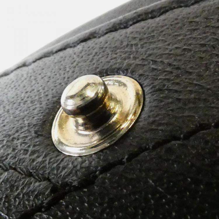 Pre Owned Chanel Black Calf Leather Metallic Shoulder Bag