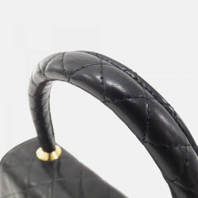 Pre Owned Chanel Black Lambskin Leather Handbag