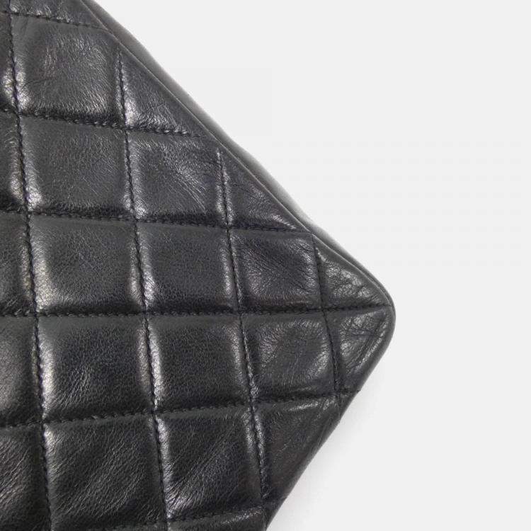 Pre Owned Chanel Black Lambskin Leather Handbag
