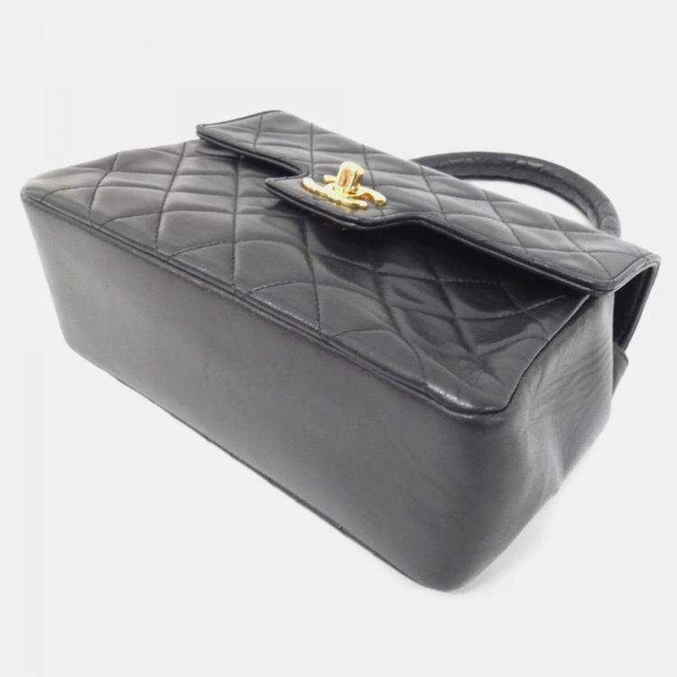 Pre Owned Chanel Black Lambskin Leather Handbag