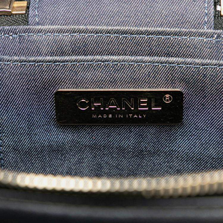Pre Owned Chanel Coco Mark Vanity Bag Handbag Shoulder Black Lambskin