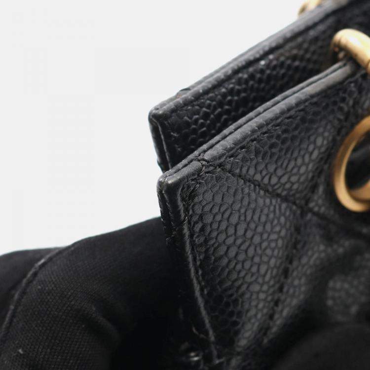 مملوكة مسبقًا Chanel Matelasse Handbag Calfskin Leather Black