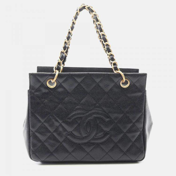 مملوكة مسبقًا Chanel Matelasse Handbag Calfskin Leather Black