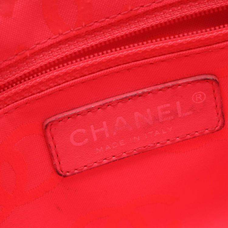 Pre Owned Chanel Cambon Line Handbag Leather Patent Leather Black