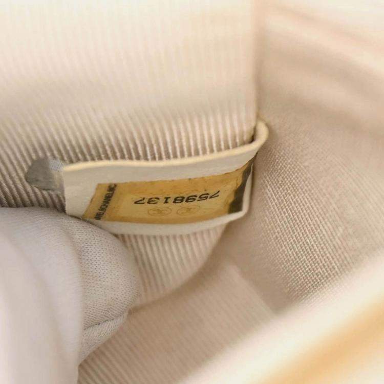 Pre Owned Chanel Blue Canvas Surf Line Choco Bar Shoulder Bag