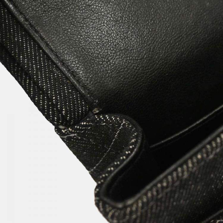 Pre Owned Chanel Black Denim Medium Classic Double Flap Shoulder Bag