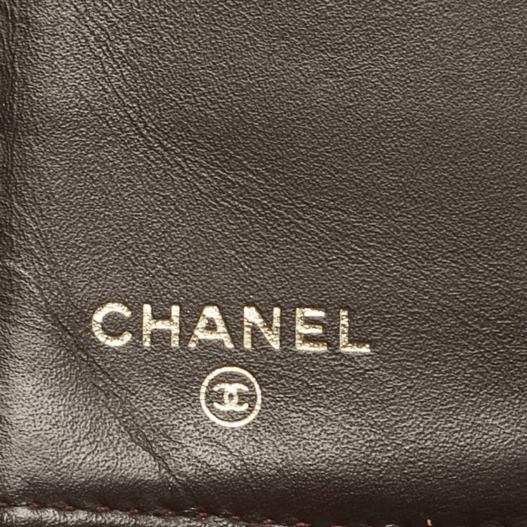 Pre Owned Chanel Black Quilted Caviar Leather Classic L Flap Wallet