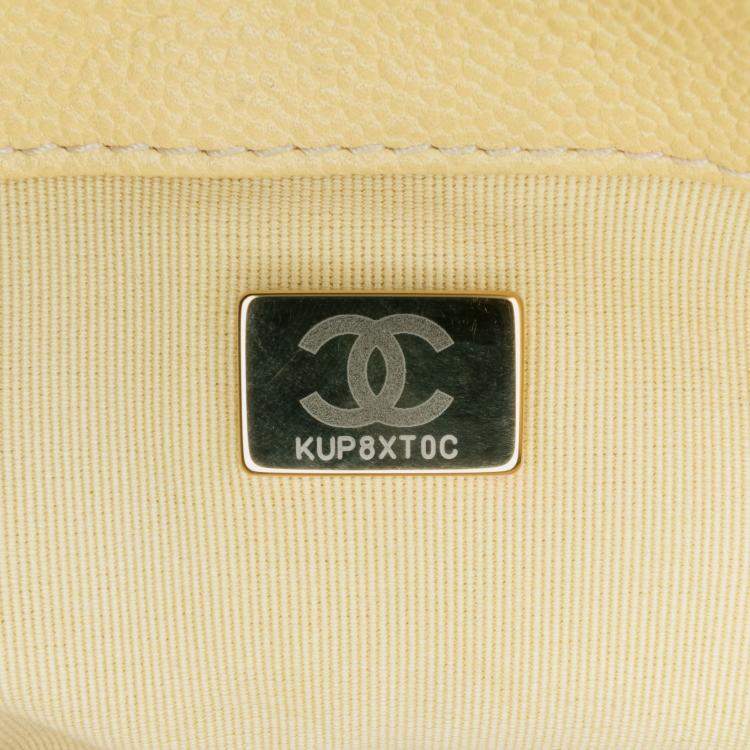 Pre Owned Chanel Small Quilted Caviar Chain Melody Flap