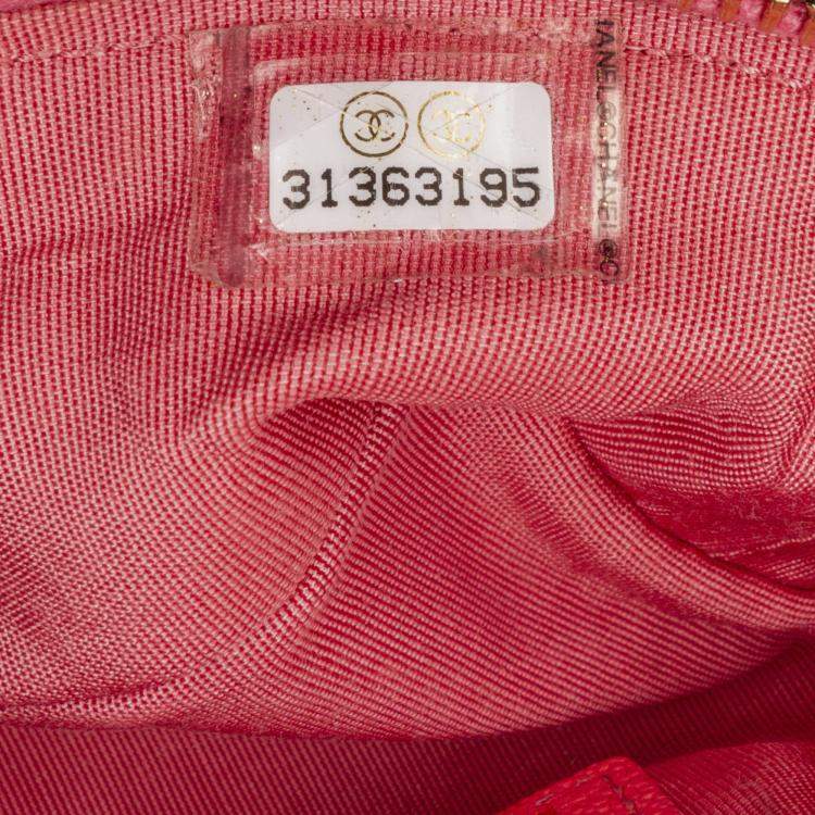 Pre Owned Chanel Pink Micro Caviar Chain Vanity Bag