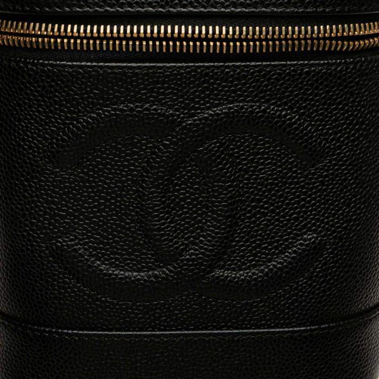 Pre Owned Chanel Black CC Caviar Vanity Bag