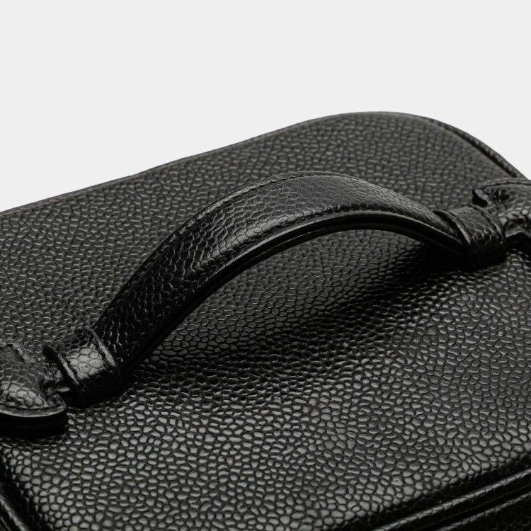 Pre Owned Chanel Black CC Caviar Vanity Bag