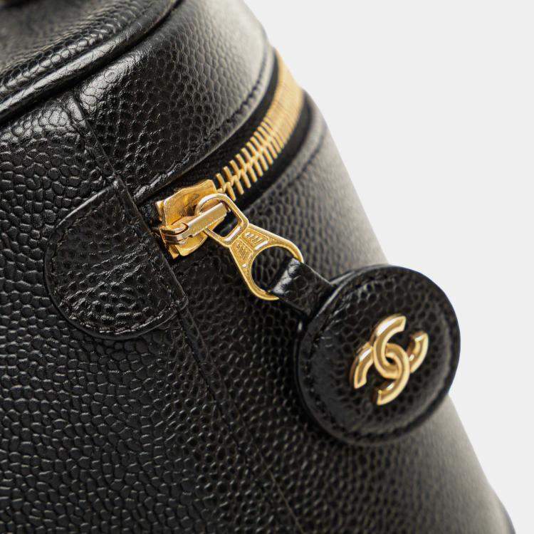 Pre Owned Chanel Black CC Caviar Vanity Bag