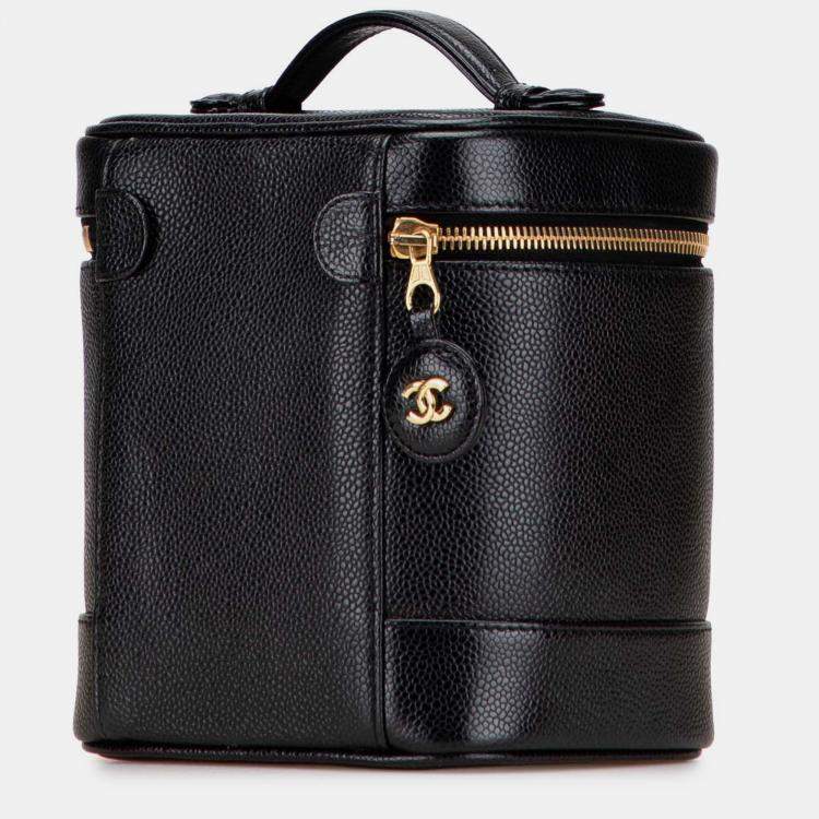 Pre Owned Chanel Black CC Caviar Vanity Bag