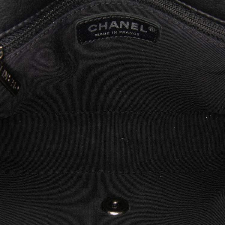 Pre Owned Chanel Black Blue Medium Bicolor Quilted Calfskin Flap