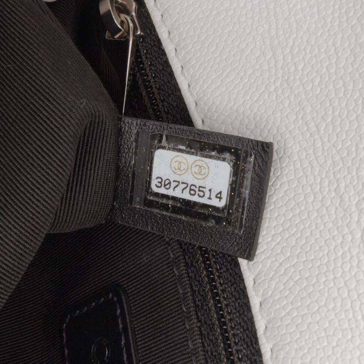 Pre Owned Chanel White Small Quilted Caviar My Everything Flap