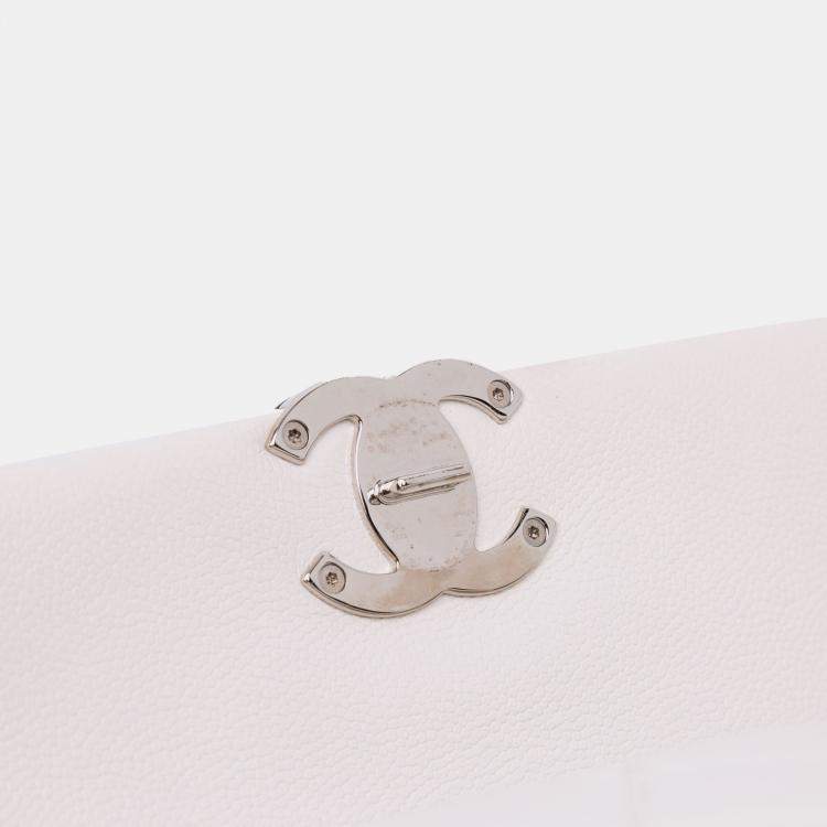 Pre Owned Chanel White Small Quilted Caviar My Everything Flap