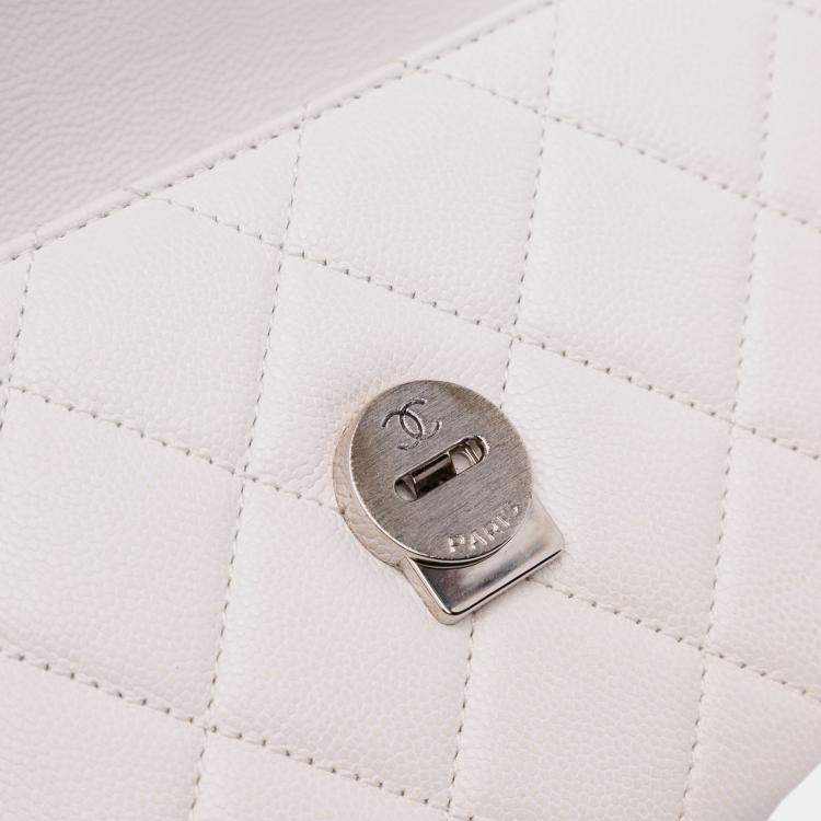 Pre Owned Chanel White Small Quilted Caviar My Everything Flap