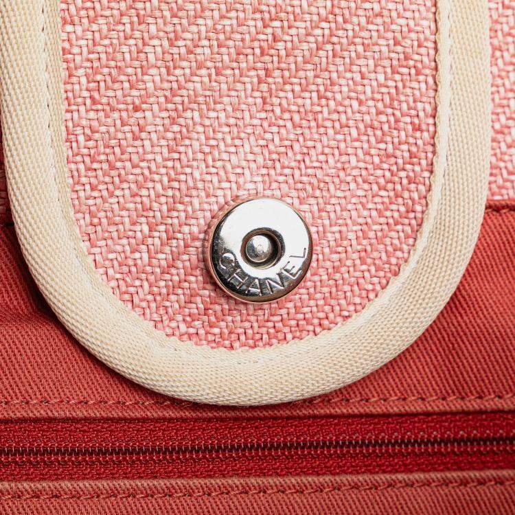Pre Owned Chanel Pink Medium Canvas Deauville Satchel