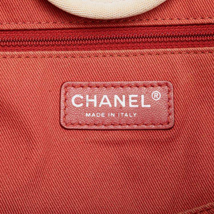 Pre Owned Chanel Pink Medium Canvas Deauville Satchel