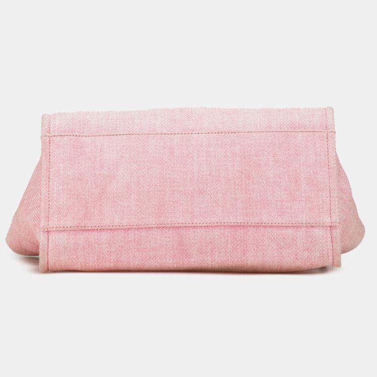 Pre Owned Chanel Pink Medium Canvas Deauville Satchel