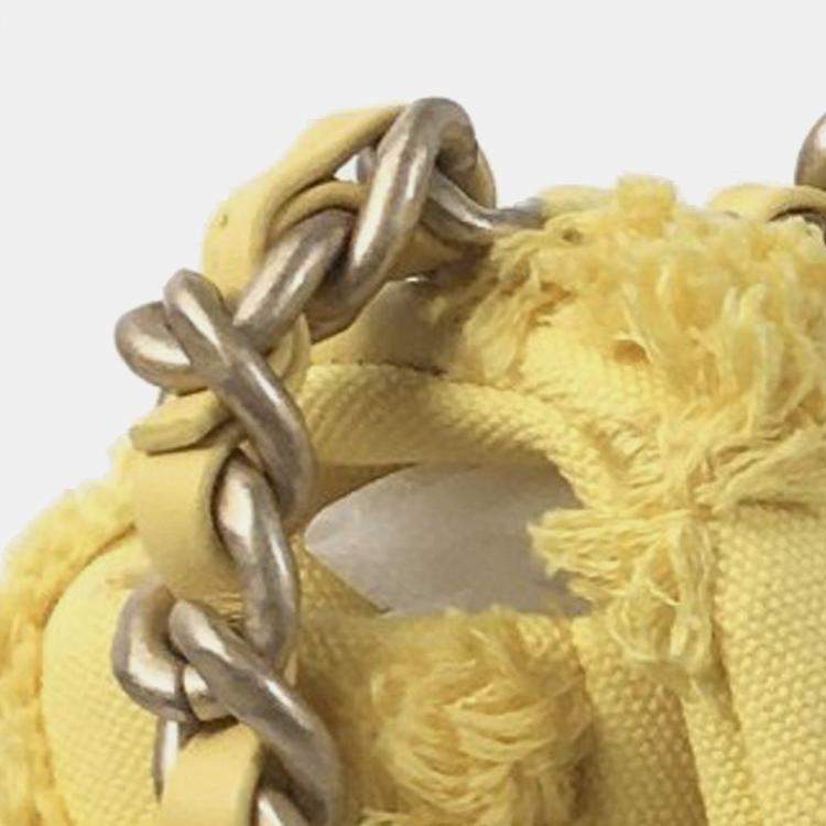 Pre Owned Chanel Yellow Medium Canvas 19 Flap
