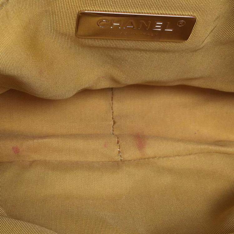 Pre Owned Chanel Yellow Medium Canvas 19 Flap