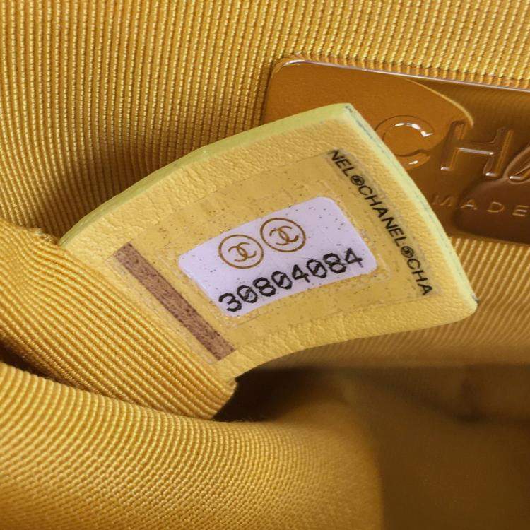 Pre Owned Chanel Yellow Medium Canvas 19 Flap