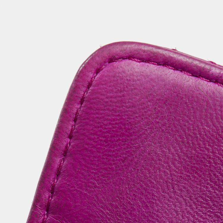 Pre Owned Chanel Purple Camellia Wallet On Chain