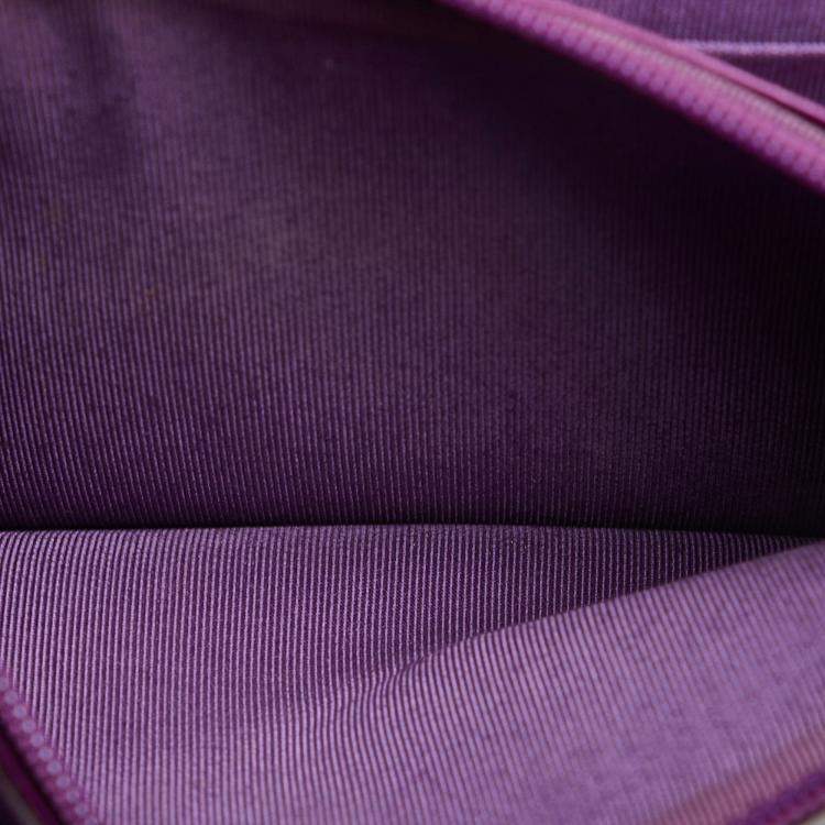 Pre Owned Chanel Purple Camellia Wallet On Chain