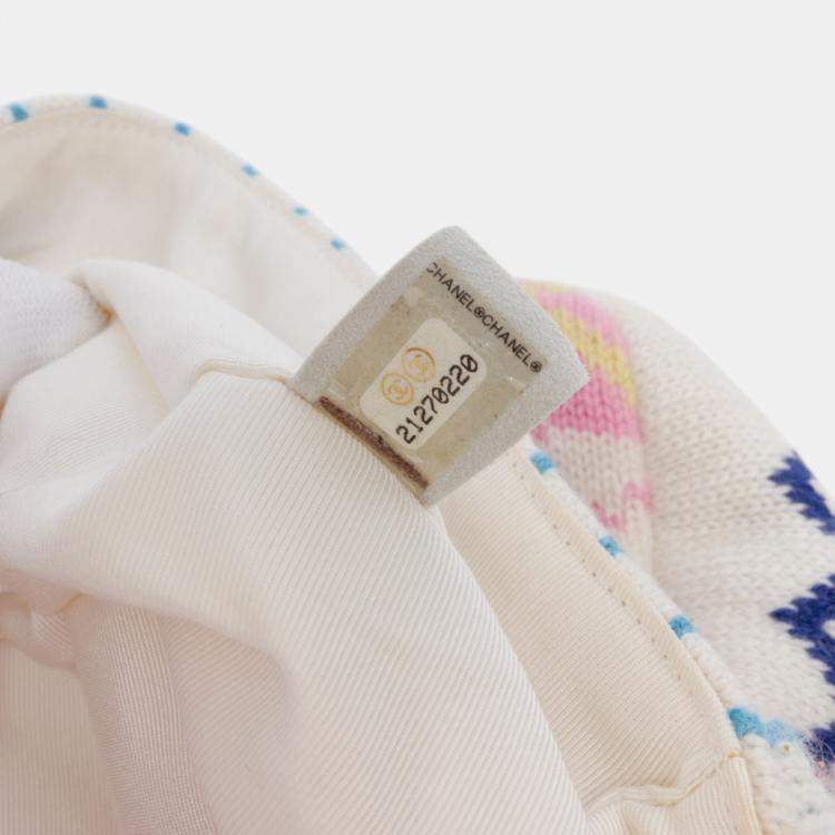 Pre Owned Chanel Multicolor Medium Classic Multicolor Cashmere Knit Single Flap