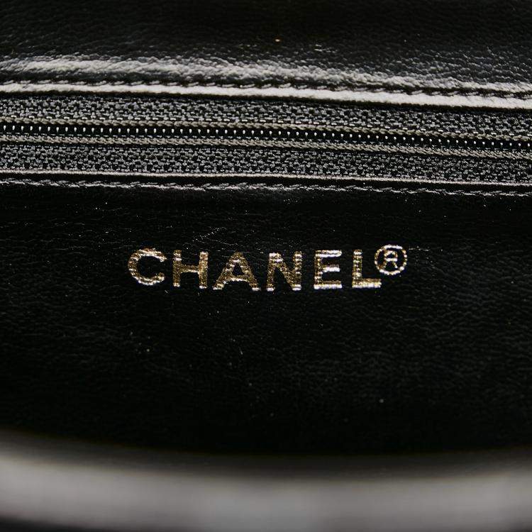 Pre Owned Chanel Black CC Caviar Leather Vanity Bag