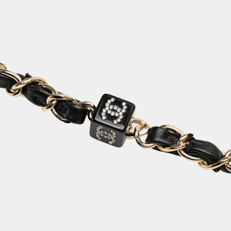 Pre Owned Chanel Black Mini Square Lambskin Resin Crystal Monacoco Flap