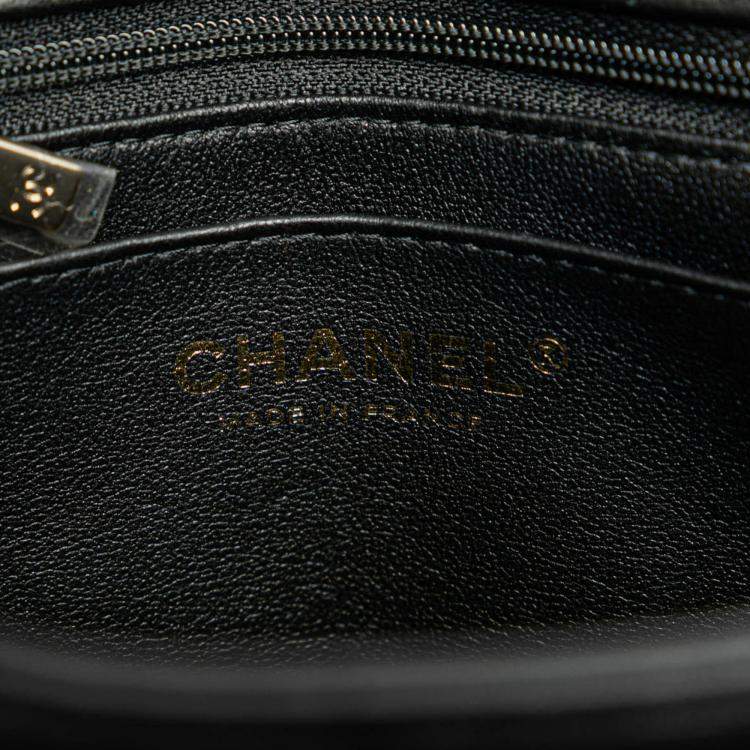 Pre Owned Chanel Black Mini Square Lambskin Resin Crystal Monacoco Flap