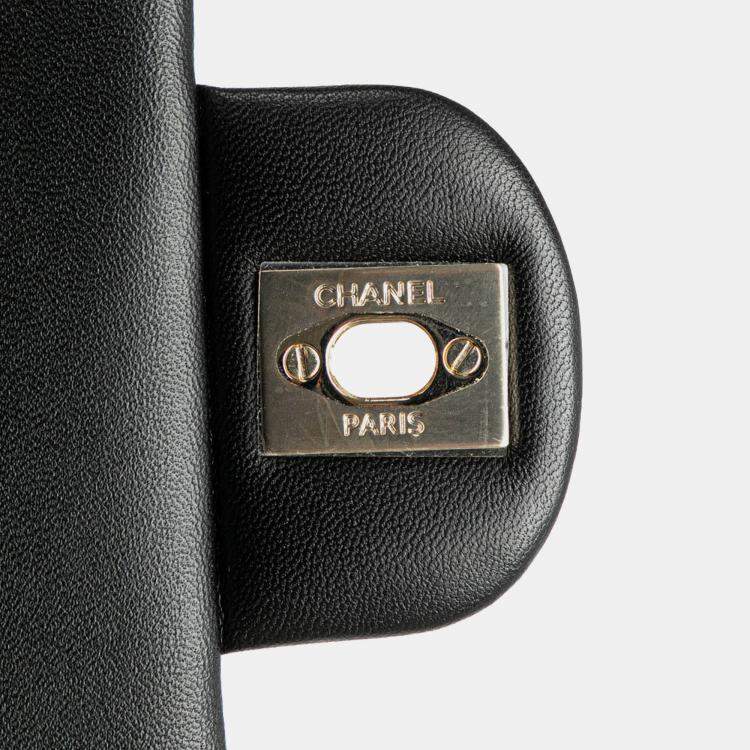 Pre Owned Chanel Black Mini Square Lambskin Resin Crystal Monacoco Flap