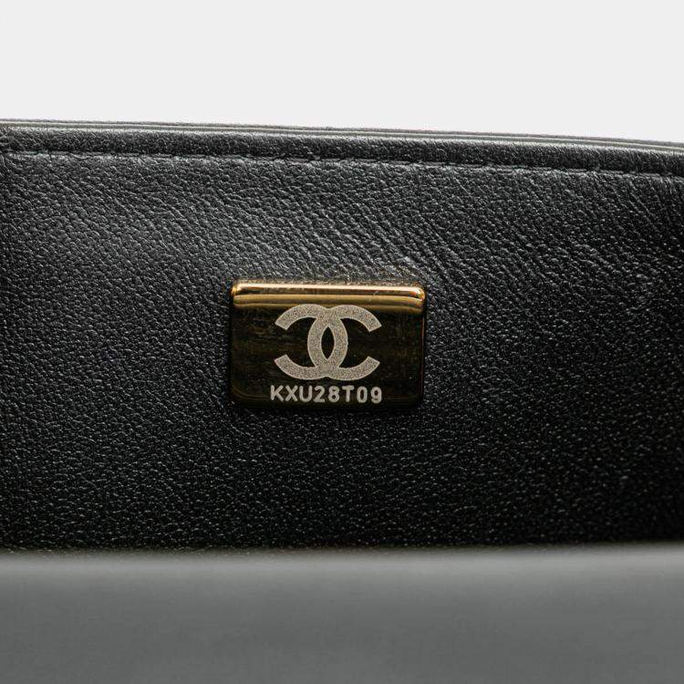 Pre Owned Chanel Black Mini Square Lambskin Resin Crystal Monacoco Flap