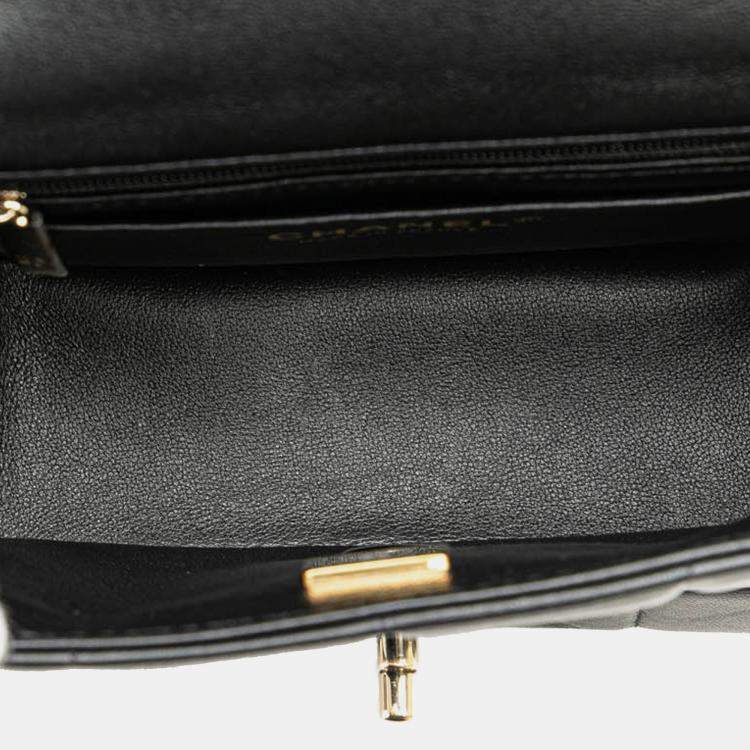 Pre Owned Chanel Black Mini Square Lambskin Resin Crystal Monacoco Flap