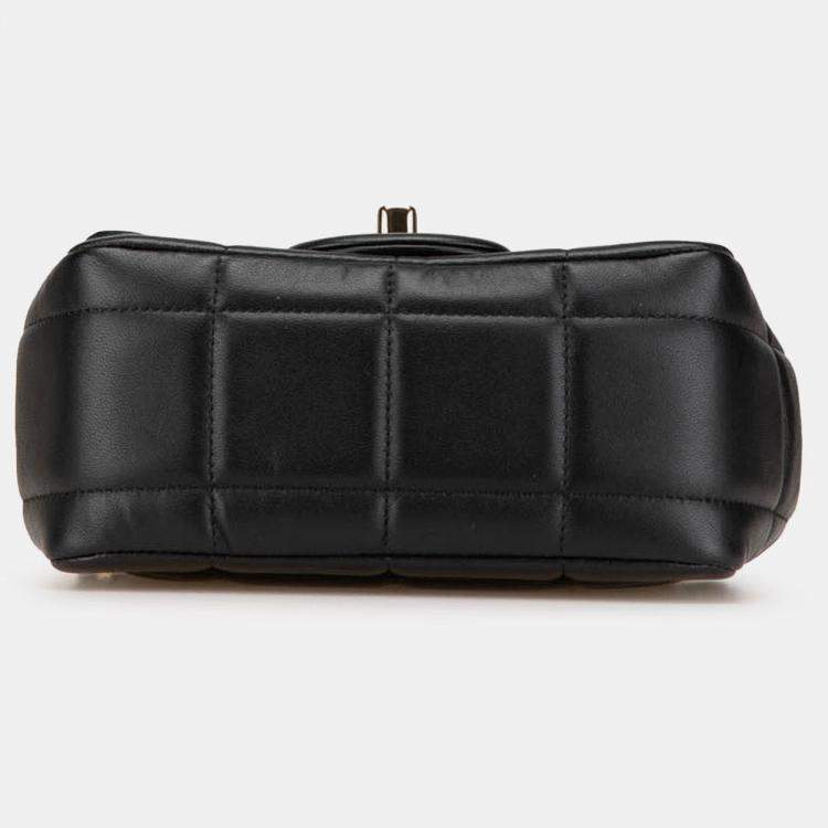 Pre Owned Chanel Black Mini Square Lambskin Resin Crystal Monacoco Flap