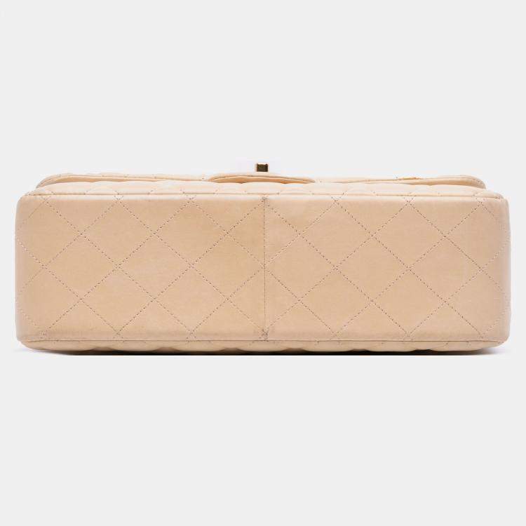 Pre Owned Chanel Brown Jumbo Classic Lambskin Double Flap
