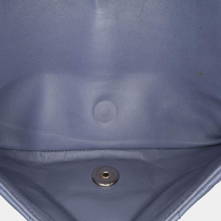 Pre Owned Chanel Purple Medium Classic Lambskin Double Flap