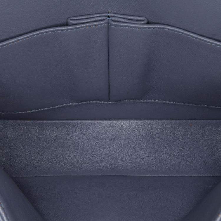 Pre Owned Chanel Purple Medium Classic Lambskin Double Flap