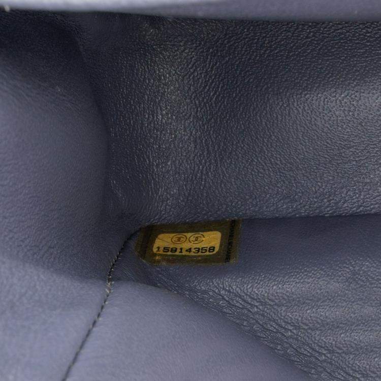 Pre Owned Chanel Purple Medium Classic Lambskin Double Flap