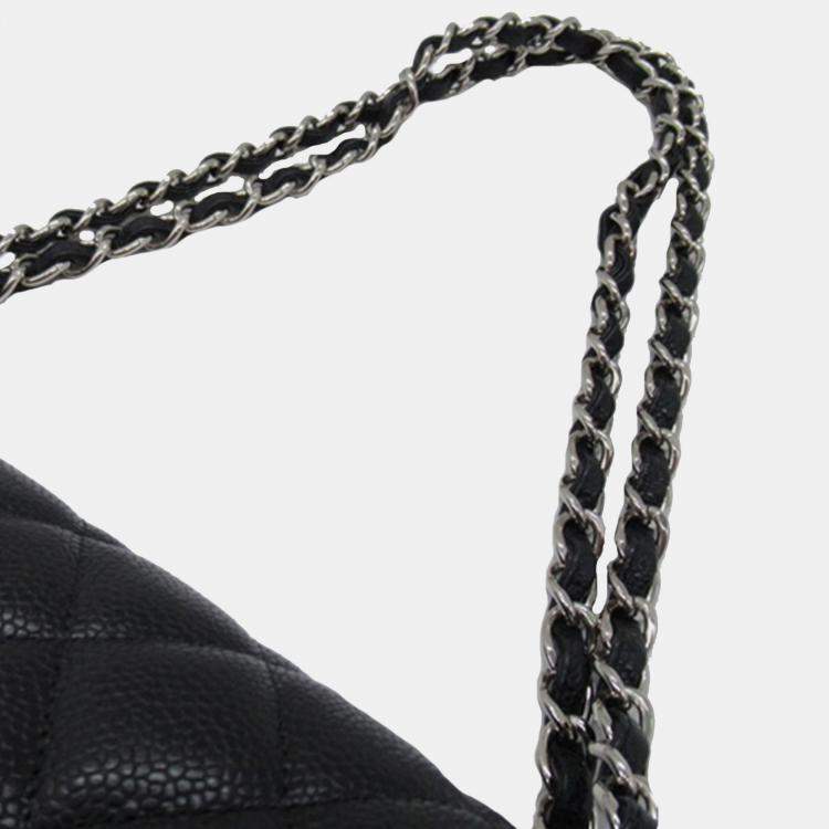 Pre Owned Chanel Black Maxi Classic Caviar Double Flap