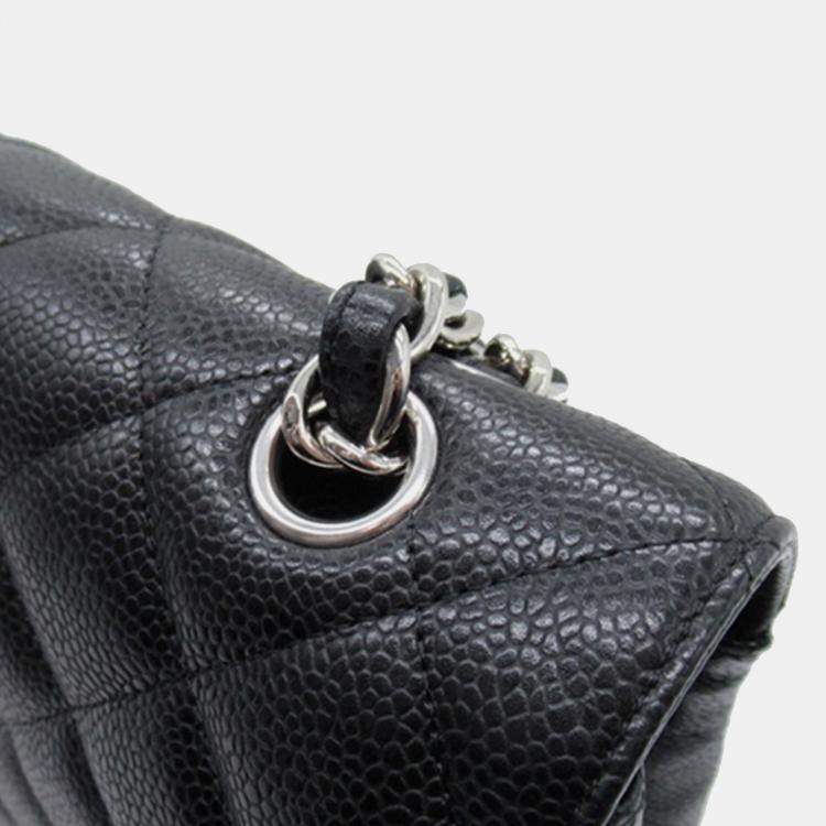 Pre Owned Chanel Black Maxi Classic Caviar Double Flap